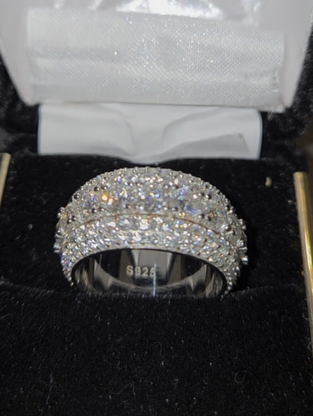 3 Carat Moissanite 925 Sterling Silver Band Ring, Bling Iced, Size 8 - Picture 4 of 9